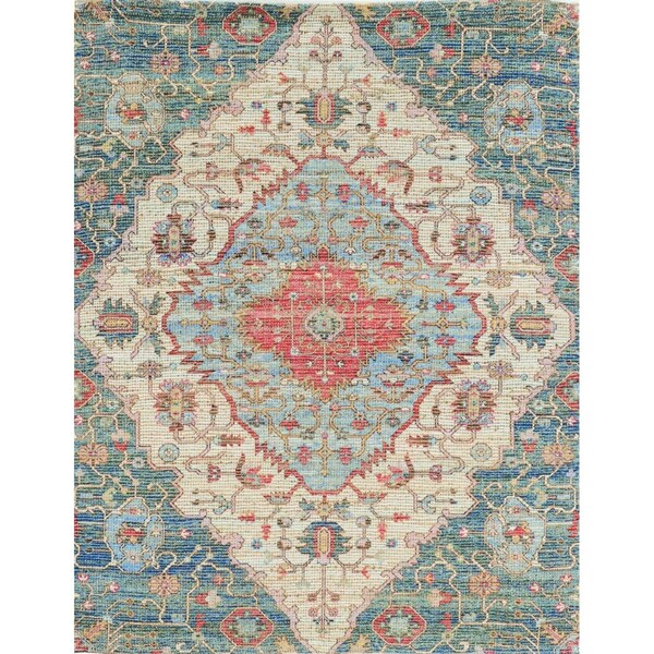 Palacedesigns 5 x 7 ft. Jute Blue & Red Area Rug PA3661563 - main